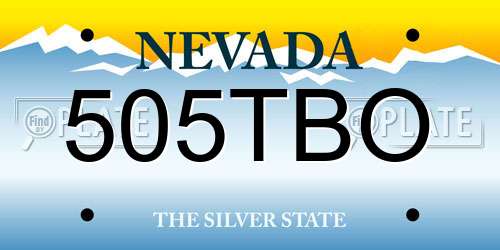 505TBO Nevada License Plate