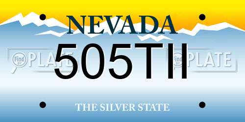 505TII Nevada License Plate