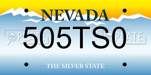 505TS0 Nevada License Plate