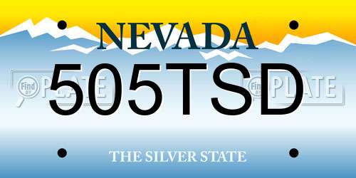 505TSD Nevada License Plate