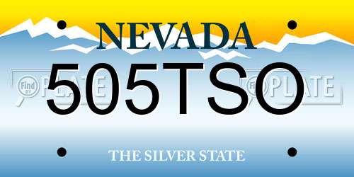 505TSO Nevada License Plate