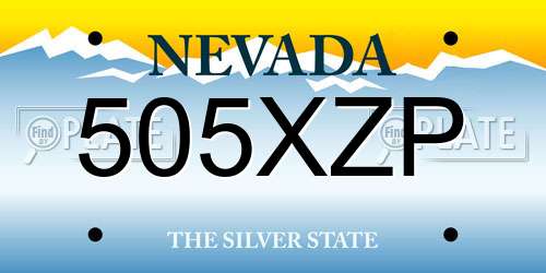 505XZP Nevada License Plate
