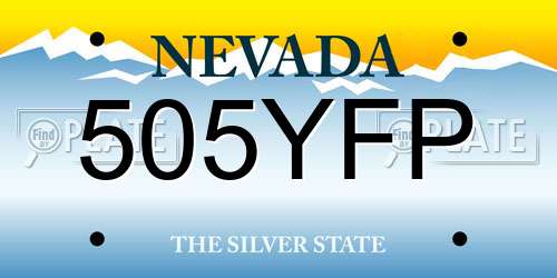 505YFP Nevada License Plate