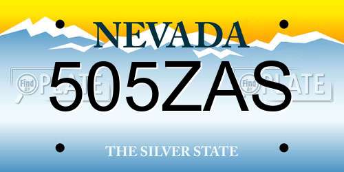 505ZAS Nevada License Plate