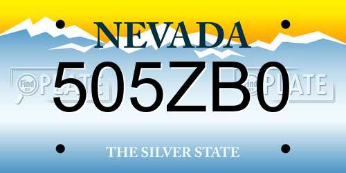 505ZB0 Nevada License Plate
