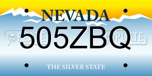 505ZBQ Nevada License Plate