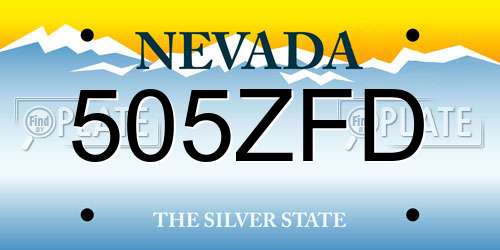 505ZFD Nevada License Plate