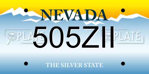 505ZII Nevada License Plate