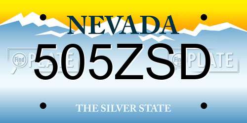 505ZSD Nevada License Plate