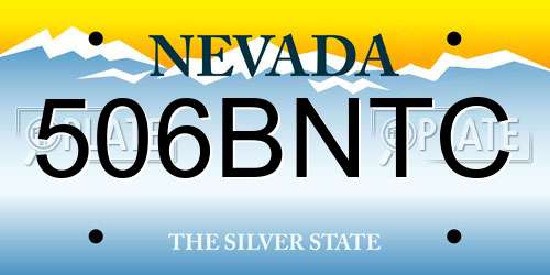 506BNTC Nevada License Plate