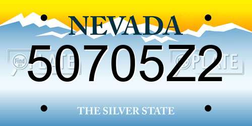 50705Z2 Nevada License Plate