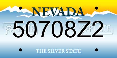 50708Z2 Nevada License Plate