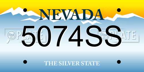 5074SS Nevada License Plate