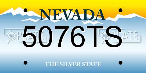 5076TS Nevada License Plate