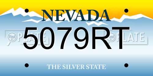 5079RT Nevada License Plate