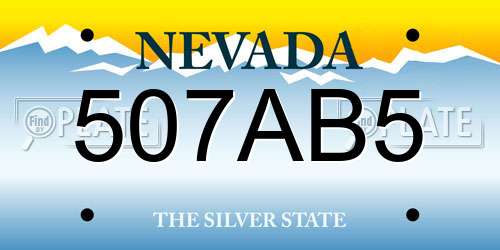 507AB5 Nevada License Plate