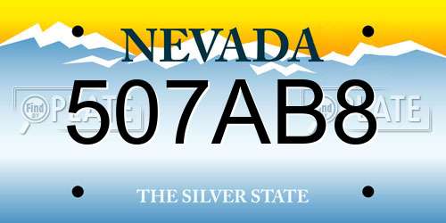 507AB8 Nevada License Plate