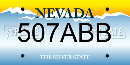 507ABB Nevada License Plate