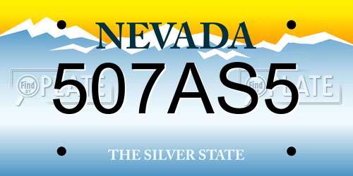 507AS5 Nevada License Plate