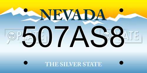 507AS8 Nevada License Plate