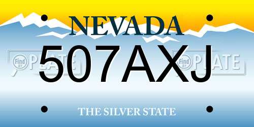 507AXJ Nevada License Plate
