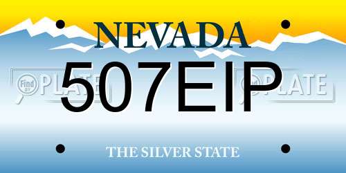 507EIP Nevada License Plate