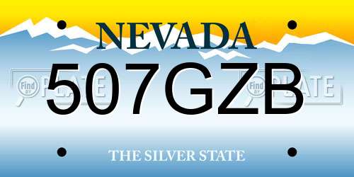 507GZB Nevada License Plate