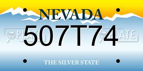 507T74 Nevada License Plate
