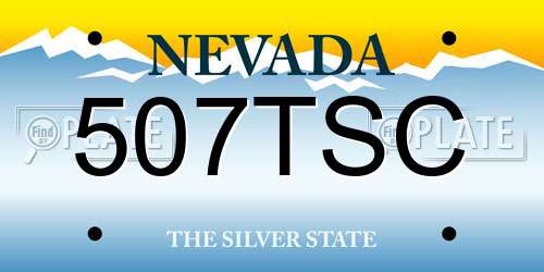 507TSC Nevada License Plate