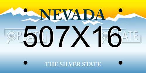 507X16 Nevada License Plate