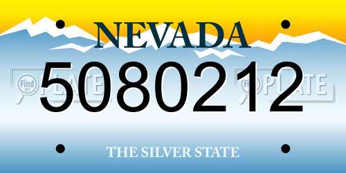 5080212 Nevada License Plate
