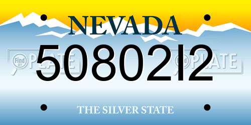 50802I2 Nevada License Plate