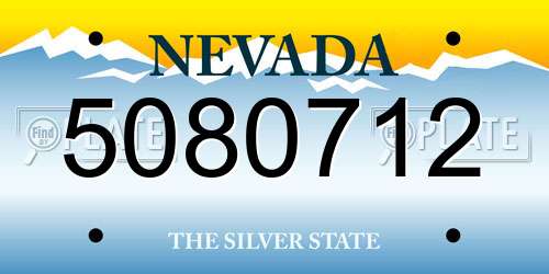 5080712 Nevada License Plate