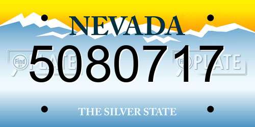 5080717 Nevada License Plate
