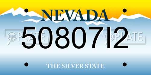 50807I2 Nevada License Plate