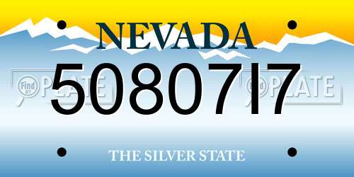 50807I7 Nevada License Plate
