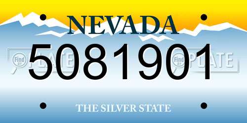 5081901 Nevada License Plate