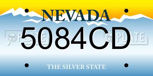 5084CD Nevada License Plate