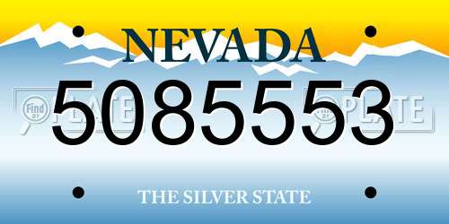 5085553 Nevada License Plate