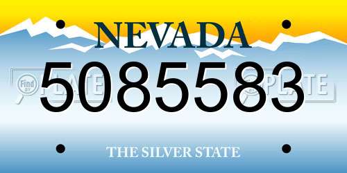 5085583 Nevada License Plate