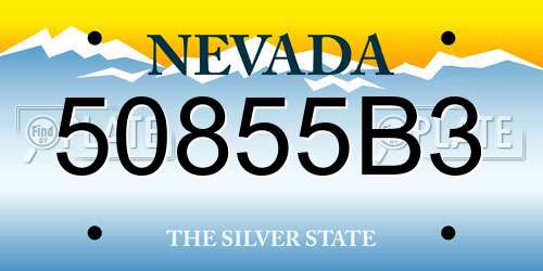 50855B3 Nevada License Plate