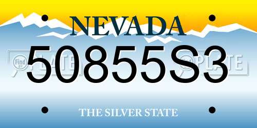 50855S3 Nevada License Plate
