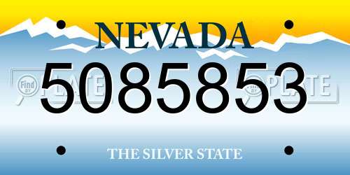 5085853 Nevada License Plate