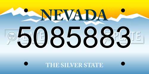 5085883 Nevada License Plate