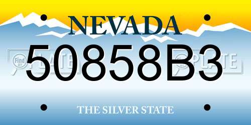 50858B3 Nevada License Plate