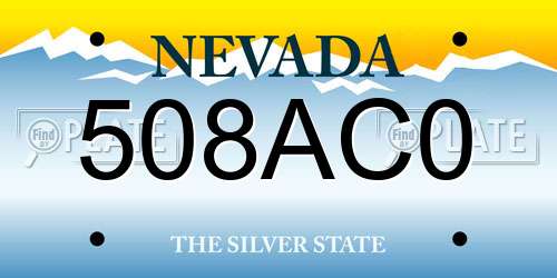 508AC0 Nevada License Plate
