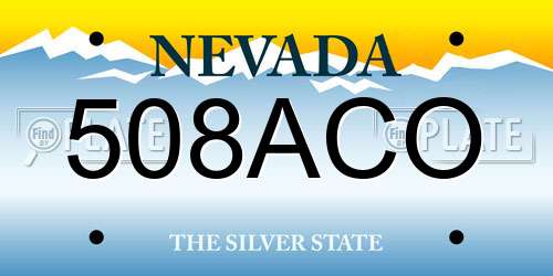 508ACO Nevada License Plate