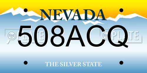 508ACQ Nevada License Plate