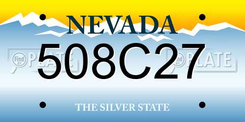 508C27 Nevada License Plate