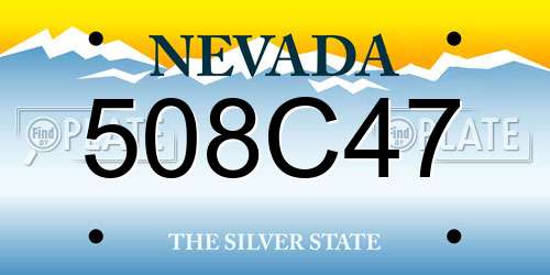 508C47 Nevada License Plate